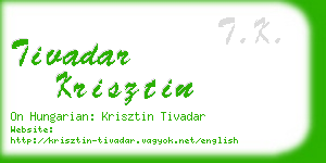 tivadar krisztin business card